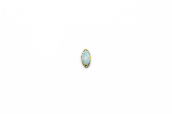 White Opal Teardrop Titanium Stud