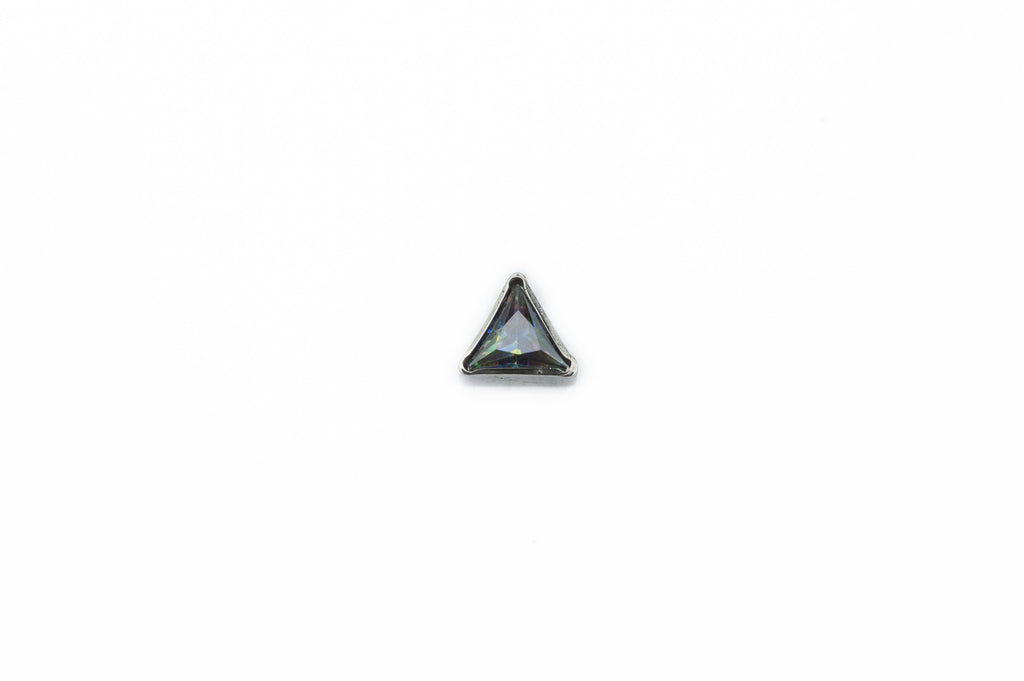 Vermilion Crystal Triangular Titanium Stud