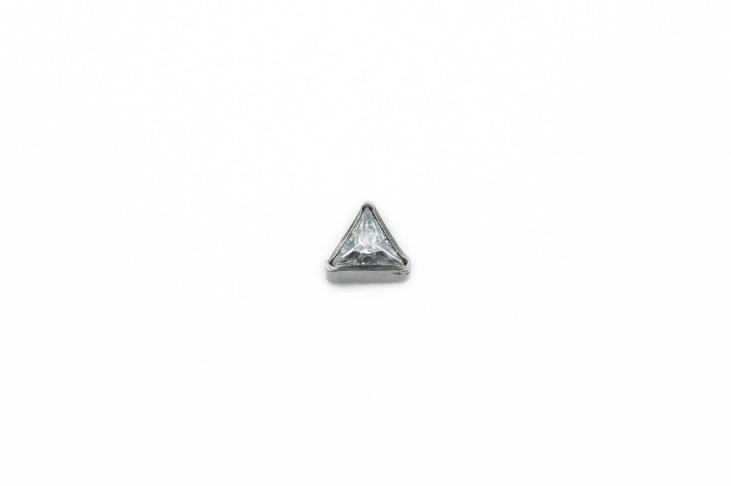 White Crystal Triangular Titanium Stud
