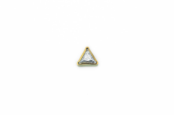 White Crystal Triangular Titanium Stud