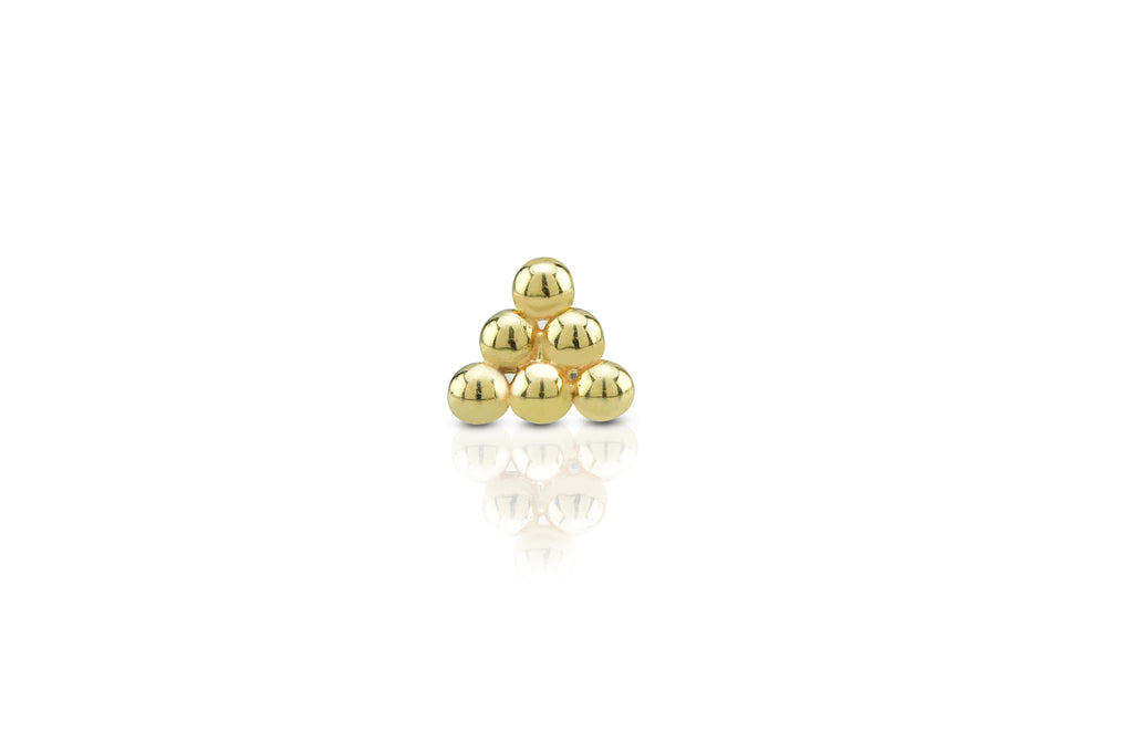 14K Yellow Gold Beads Pyramid