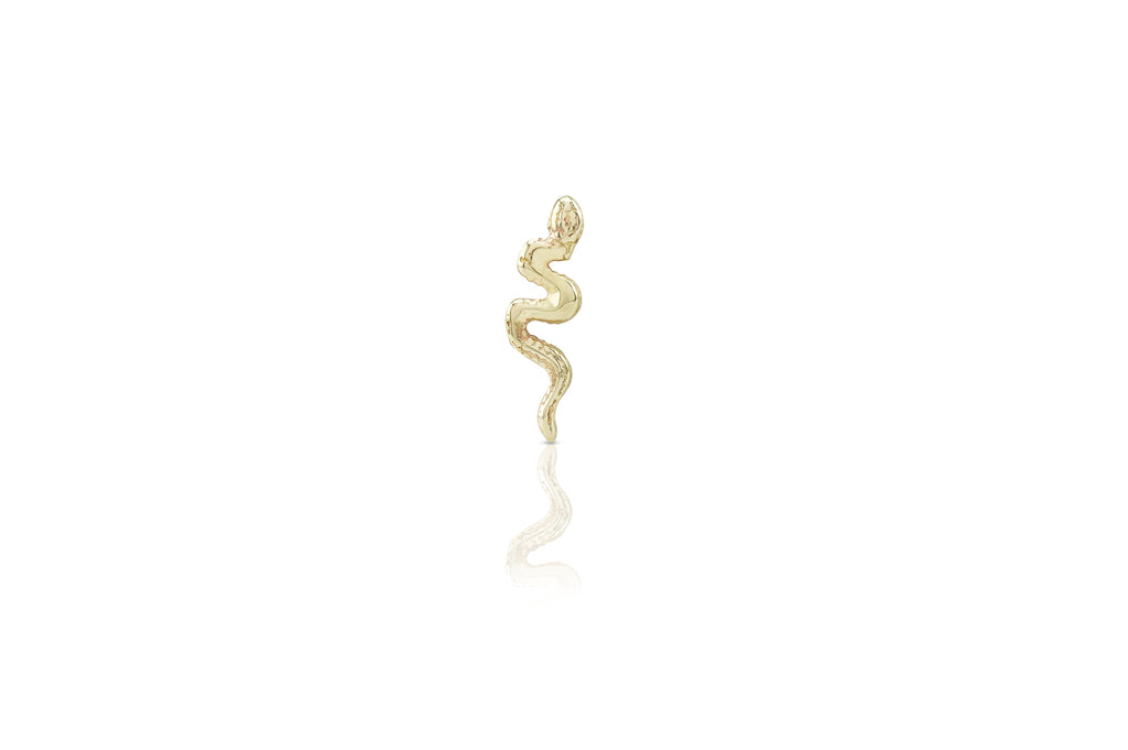 14K Yellow Gold Carved Snake