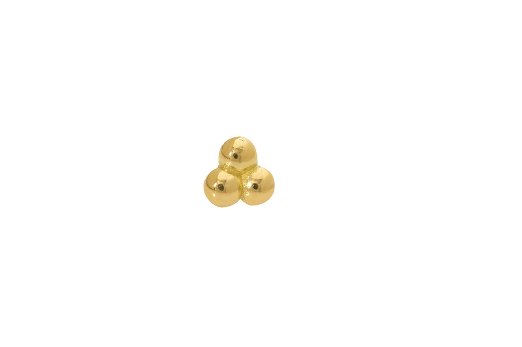 18K Yellow Gold Tiny Trinity Beads