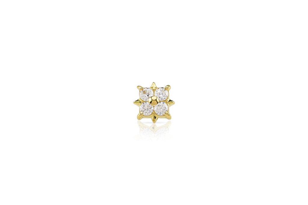 18K Yellow Gold White Crystal Luminous Bloom