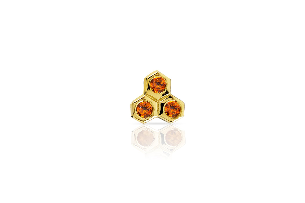 18K Yellow Gold Citrine Crystal Queen Bee