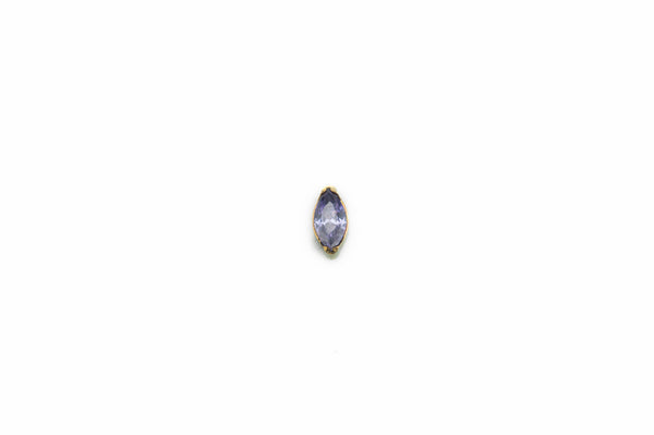 Amethyst Crystal Teardrop Titanium Stud