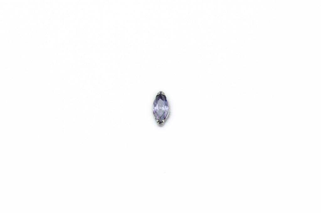 Amethyst Crystal Teardrop Titanium Stud