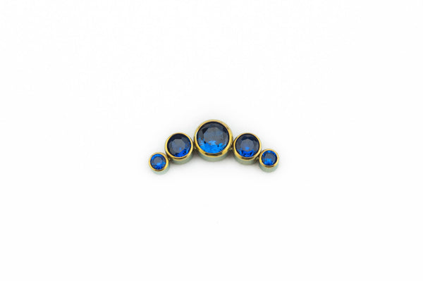 Blue Crystal Symphony Titanium Stud