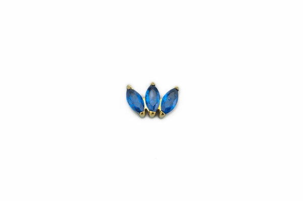 Blue Crystal Lotus Titanium Stud