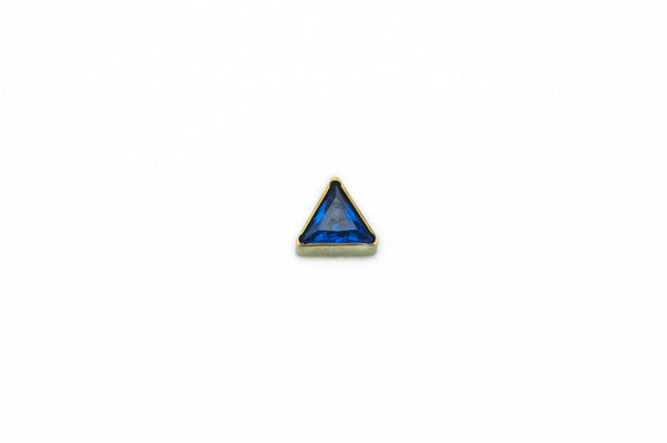Blue Crystal Triangular Titanium Stud
