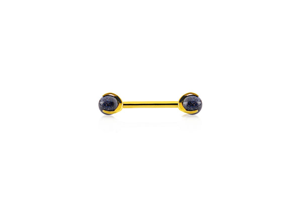 Dark Blue Sand Prong Titanium Nipple Barbell