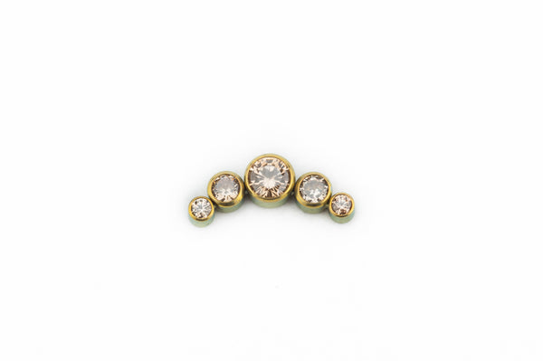 Champagne Crystal Symphony Titanium Stud