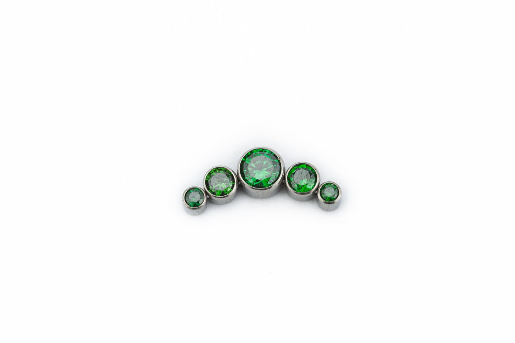 Emerald Crystal Symphony Titanium Stud