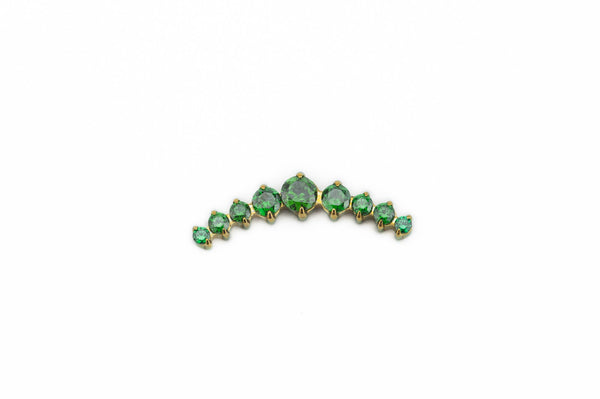 Emerald Crystal Nine Prong Titanium Stud