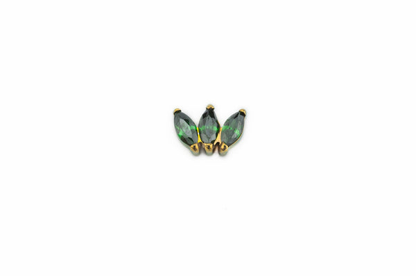 Emerald Crystal Lotus Titanium Stud