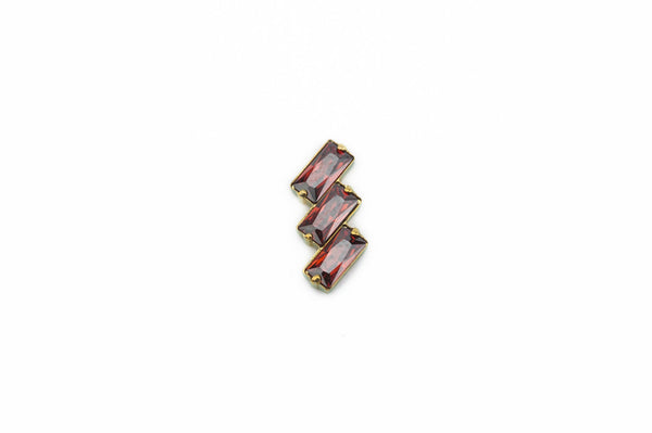 Garnet Crystal Tiles Titanium Stud