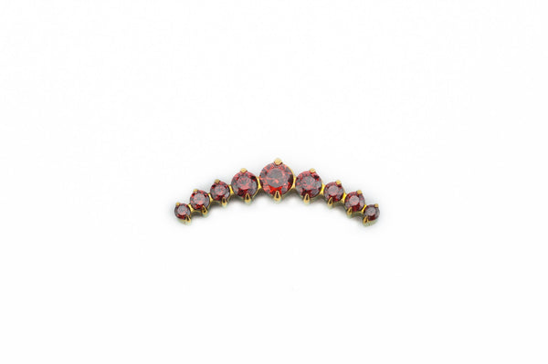 Garnet Crystal Nine Prong Titanium Stud