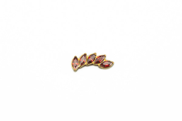 Garnet Crystal Falling Leaves Titanium Stud