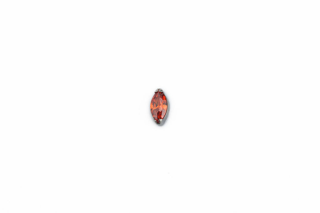 Garnet Crystal Teardrop Titanium Stud