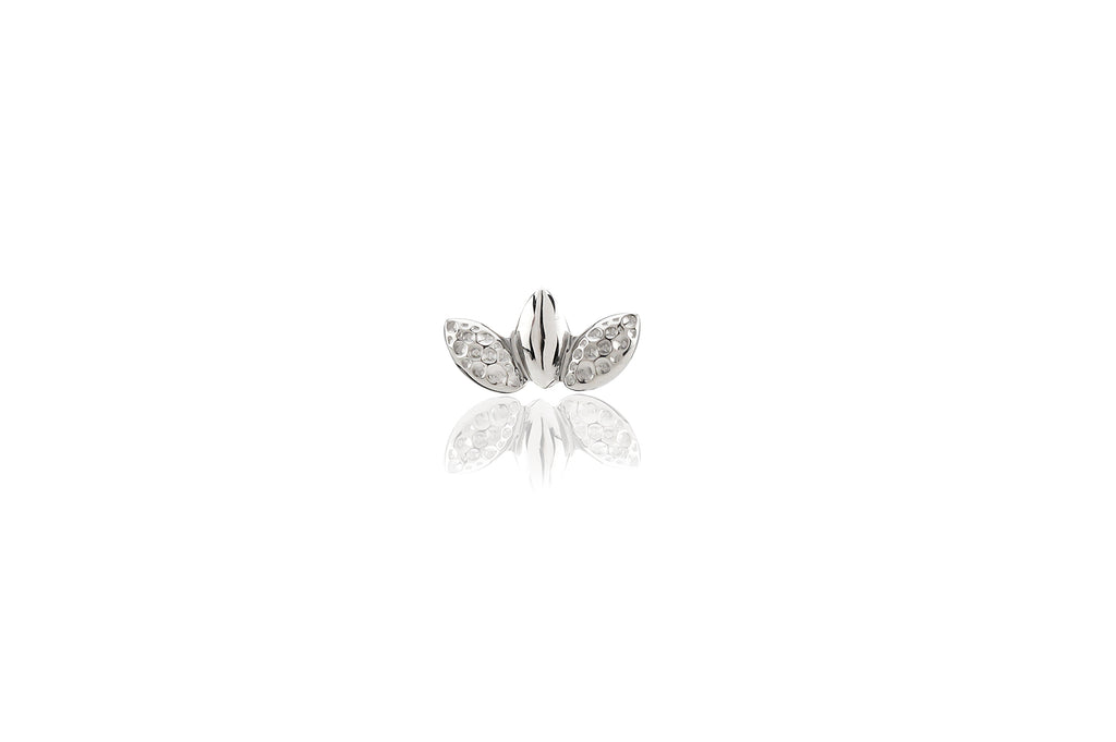 Hammered Lotus Titanium Stud