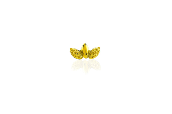 Hammered Lotus Titanium Stud