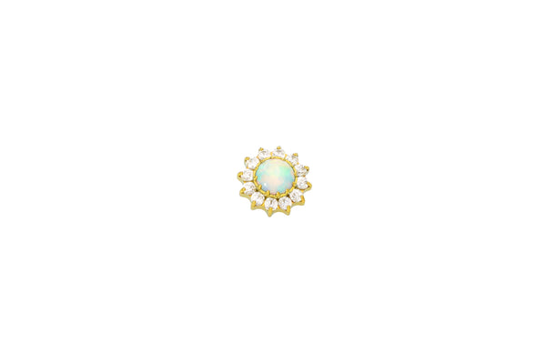 Opal Luxurious Flower Titanium Stud