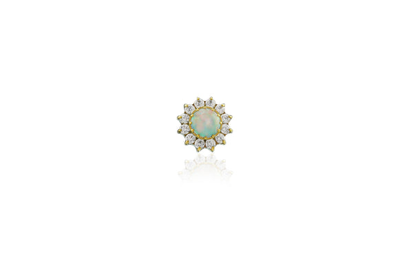 Opal Luxurious Flower Titanium Stud