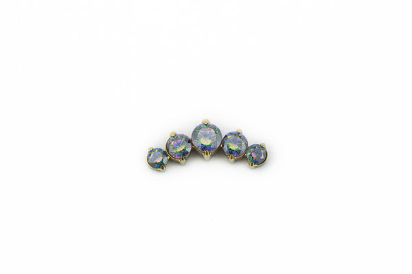 Vermilion Crystal Five Point Prong Titanium Stud