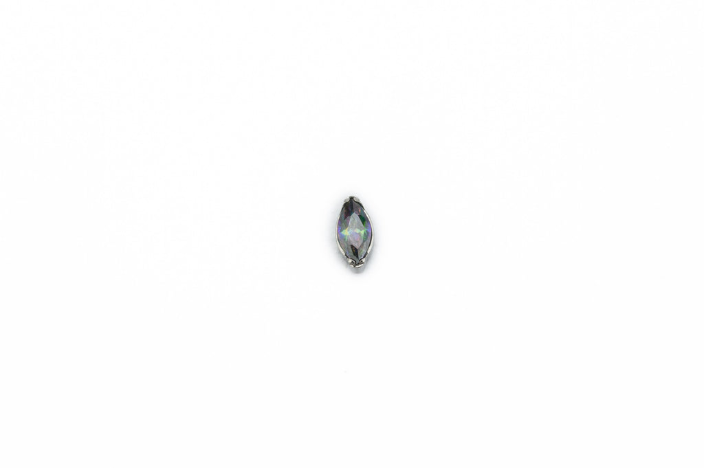 Vermilion Crystal Teardrop Titanium Stud