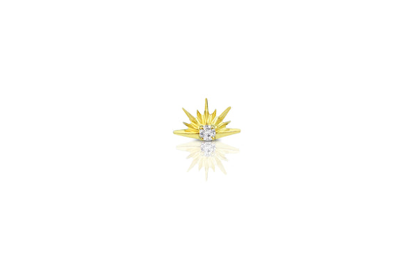 White Crystal Asteroid Titanium Stud