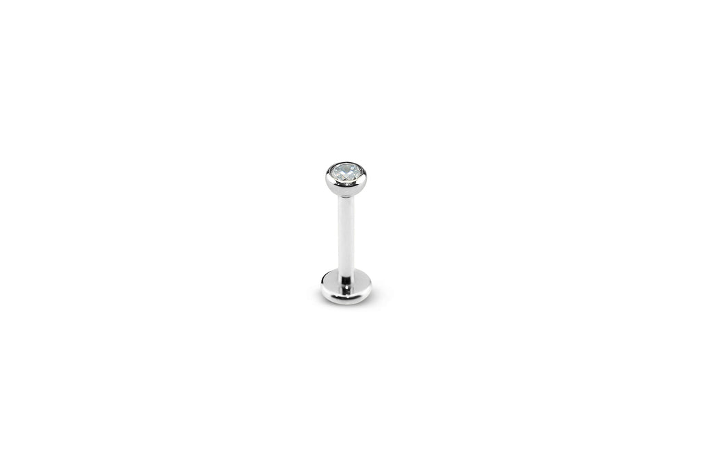 White Crystal Round Titanium Stud