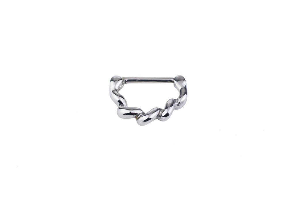 Twisted Surgical Steel Nipple Clicker Ring