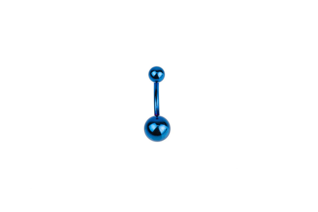 Blue Surgical Steel Navel Barbell