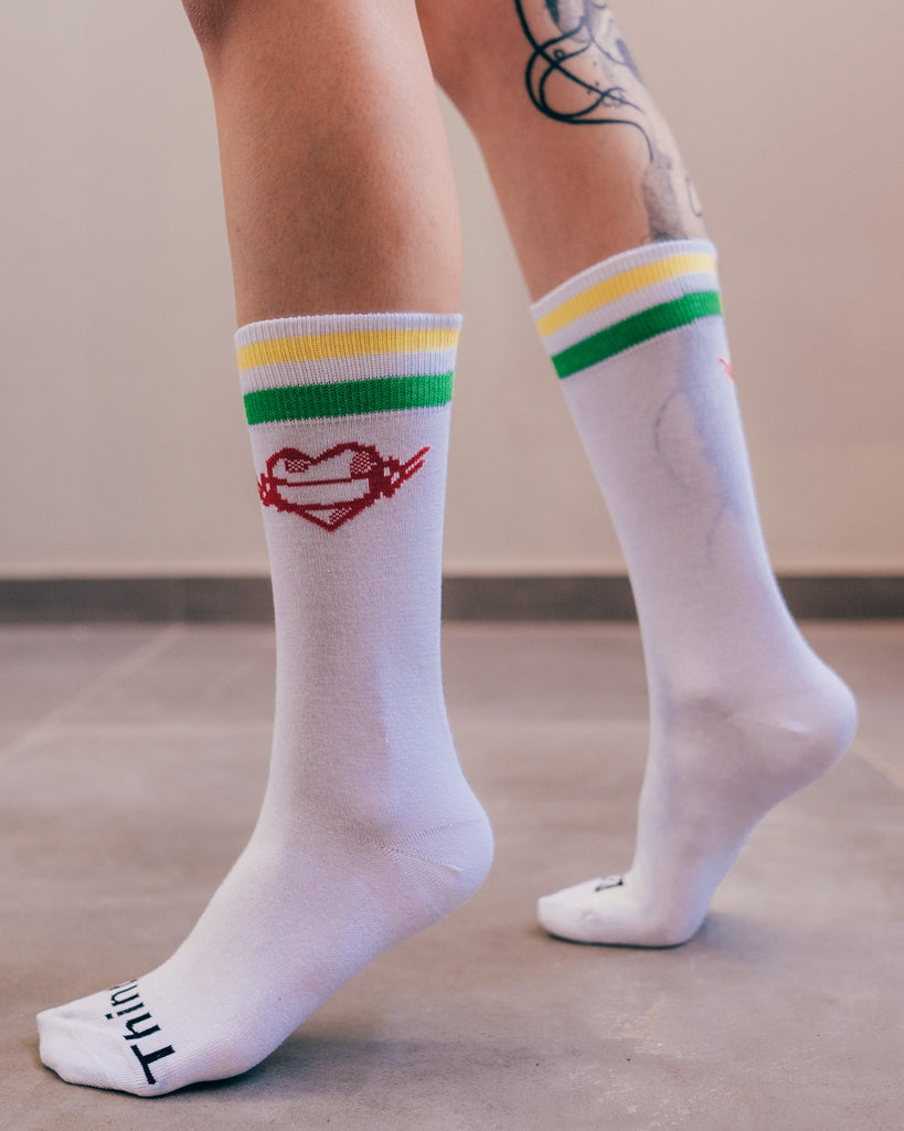 Rasta Heart Socks