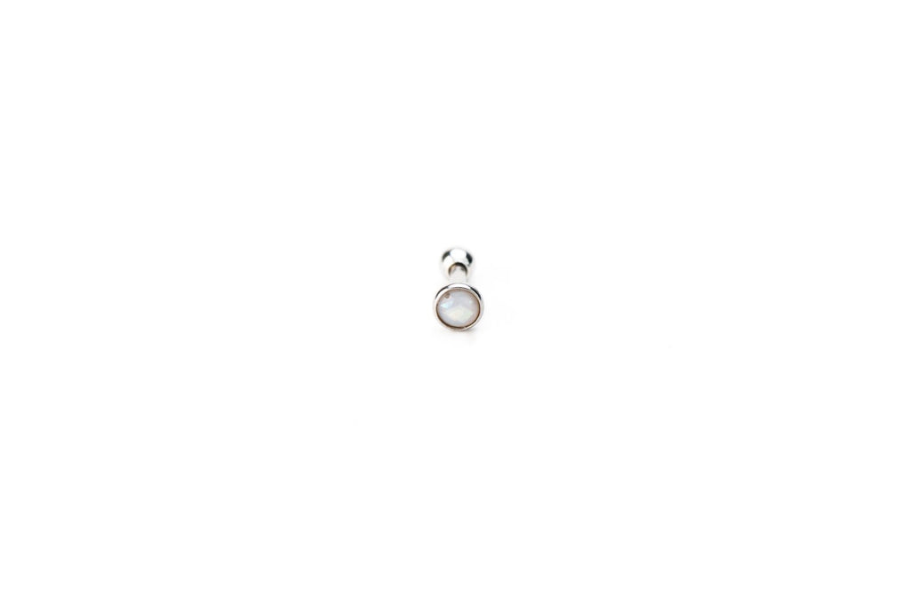 White Opal External Surgical Steel Barbell