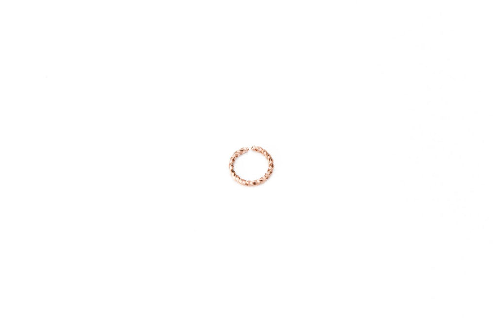 Braided Rosegold Surgical Steel Ring