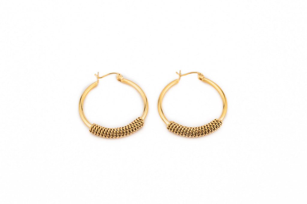 Knitted Gold Surgical Steel Hoops