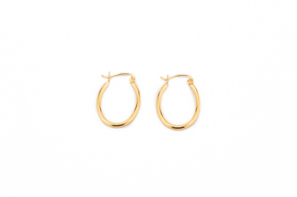 Oval Gold Surgical Steel Hoops