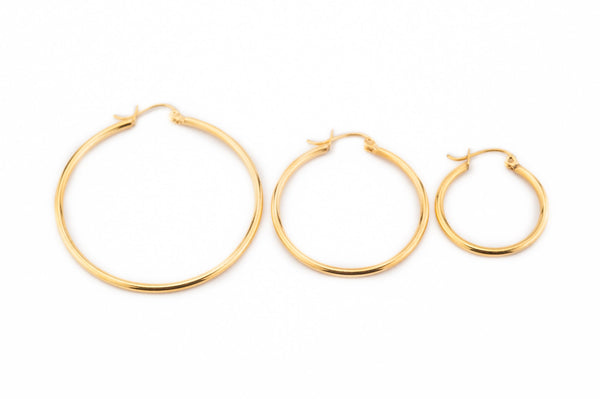Gold Surgical Steel Hoops