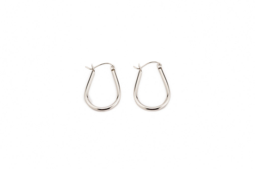 Oval Silver Surgical Steel Hoops