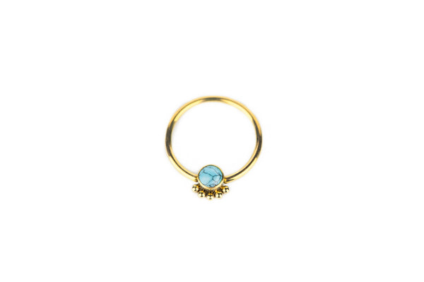 Turquoise Petals Titanium Ring