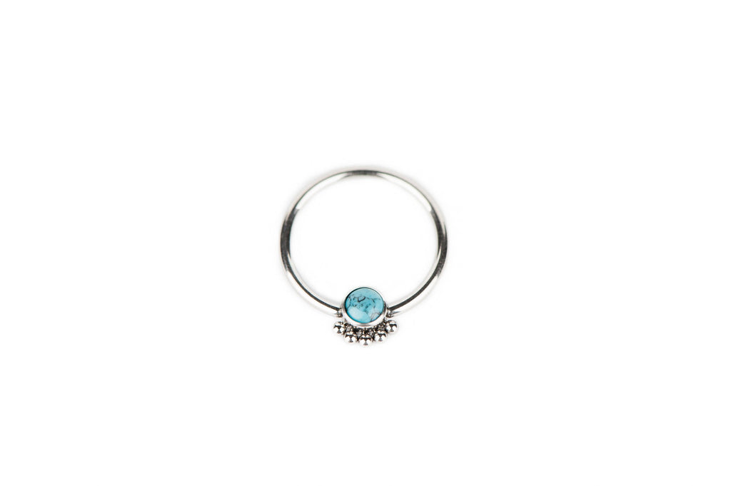 Turquoise Petals Titanium Ring