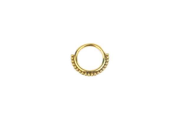 Tiny Beads Titanium Clicker Ring
