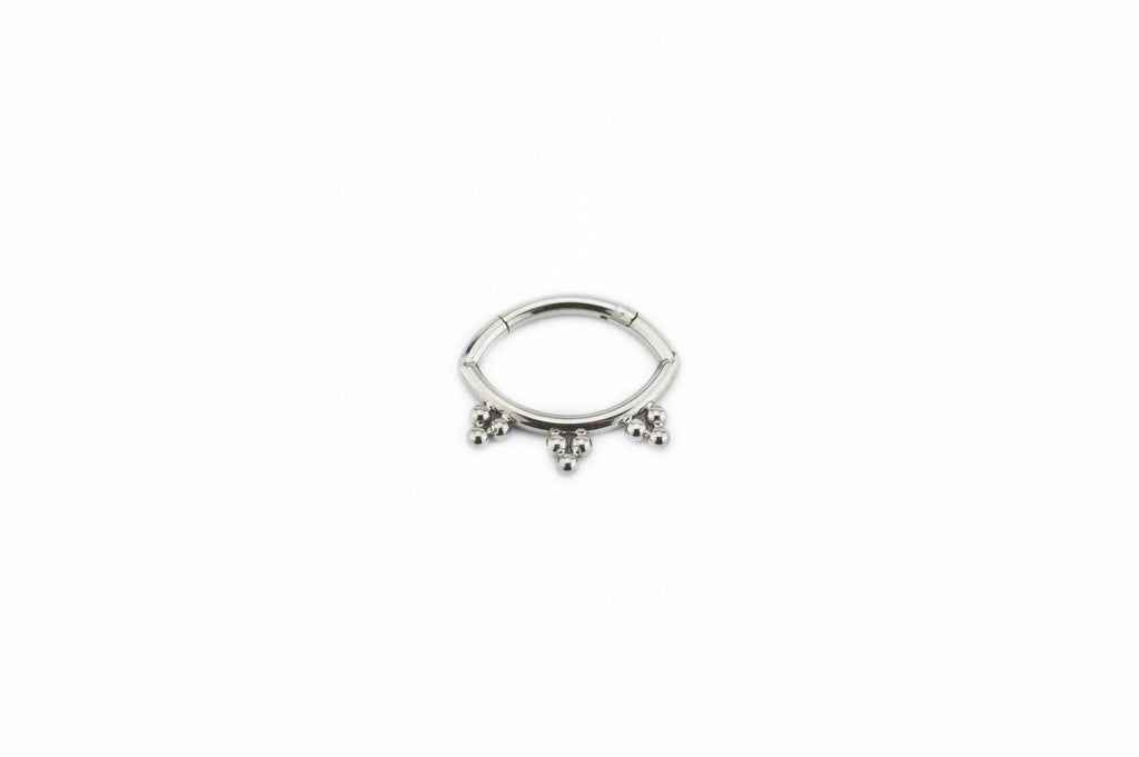 Trinity Beads Oval Titanium Clicker Ring