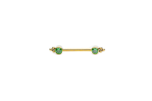 Emerald Dew Titanium Nipple Cluster Barbell