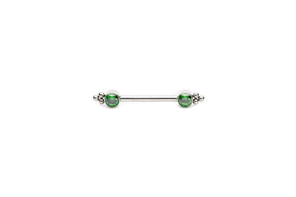 Emerald Dew Titanium Nipple Cluster Barbell