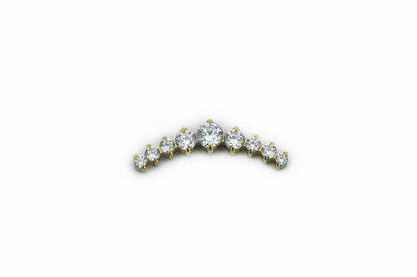 White Crystal Nine Prong Titanium Stud