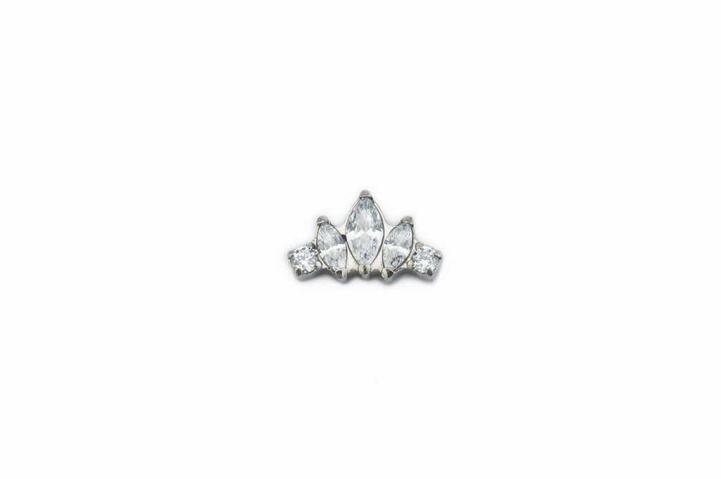 White Crystal Queen Titanium Stud