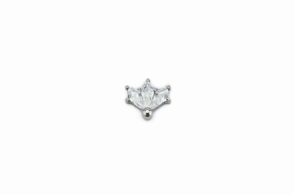 White Crystal Prism Titanium Stud